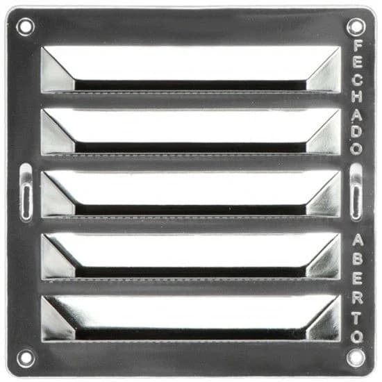 Grelha ventiladora com regulador vertical PP RRV-102-CRM 150x150mm cromada refª 009.0144 MACFER - 009.0144 - Ferramentaspro.pt