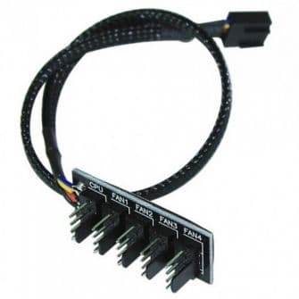 EuroTech Cabo Y Splitter 4-pin para 5 ventoinhas com 35Cm