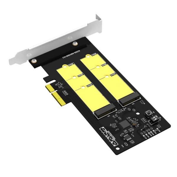 Conversor Pcie 3.0 X4 para 2X M.2 Sata B-key 80MM, Hardware Raid 0,1, Jbod - KCSSD6 Plus+