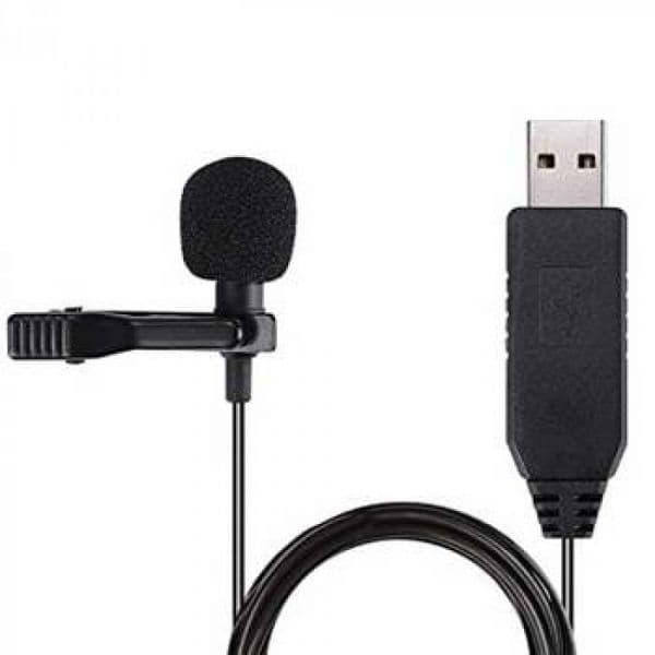 HQ Microfone de Lapela Lavalier / Lapela Omnidirecional USB-A Preto - MICLAP-A