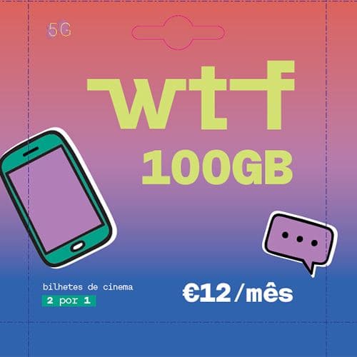 Cartão SIM WTF 100GB +5000 Minutos - 12€