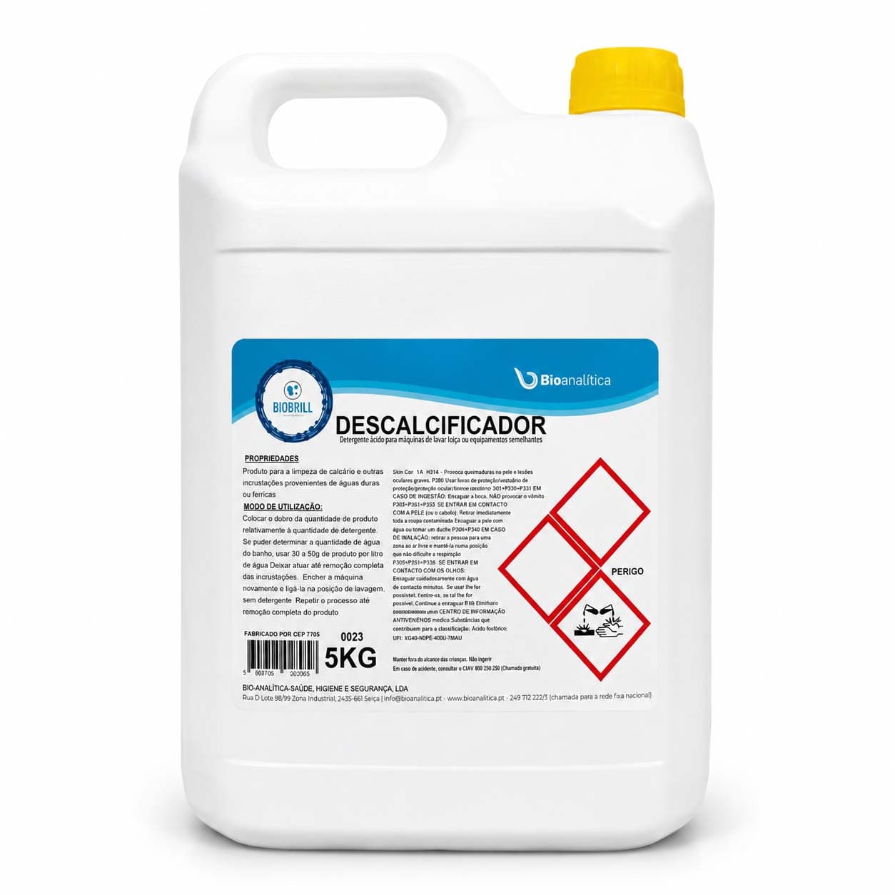 BioBrill Descalcificador – Detergente Multisuperfícies para Limpeza Geral Perfumado 5L