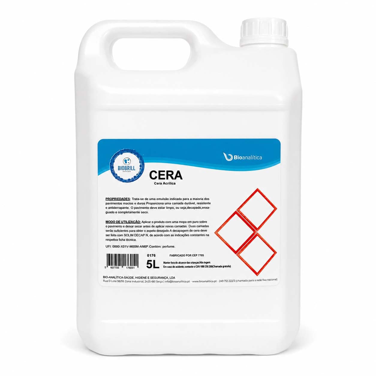 BioBrill Cera – Cera Protetora para Pavimentos Duros e Macios com Acabamento Durável 5L