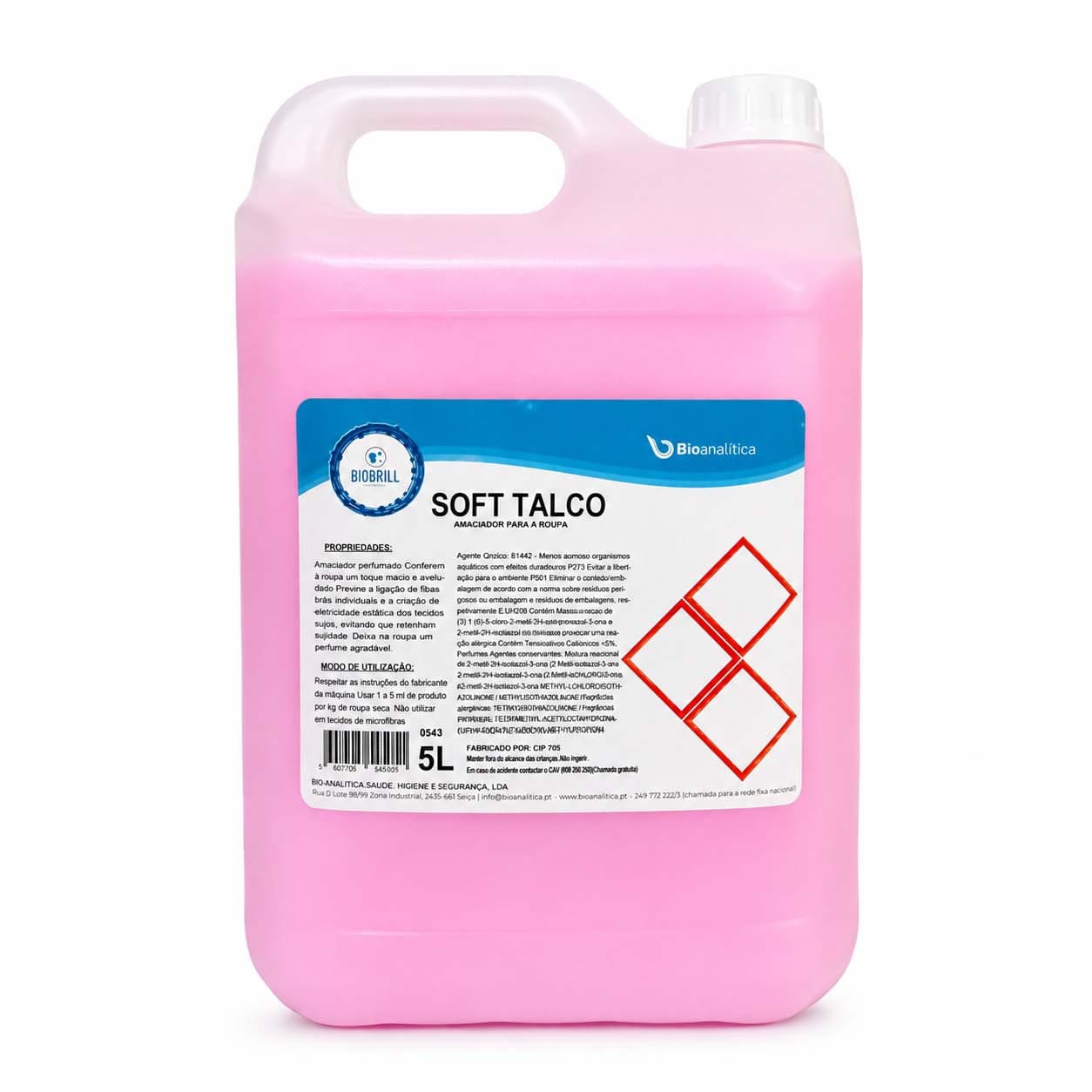 BioBrill Soft Talco – Amaciador de Roupa Concentrado para Sistemas de Doseamento Automático