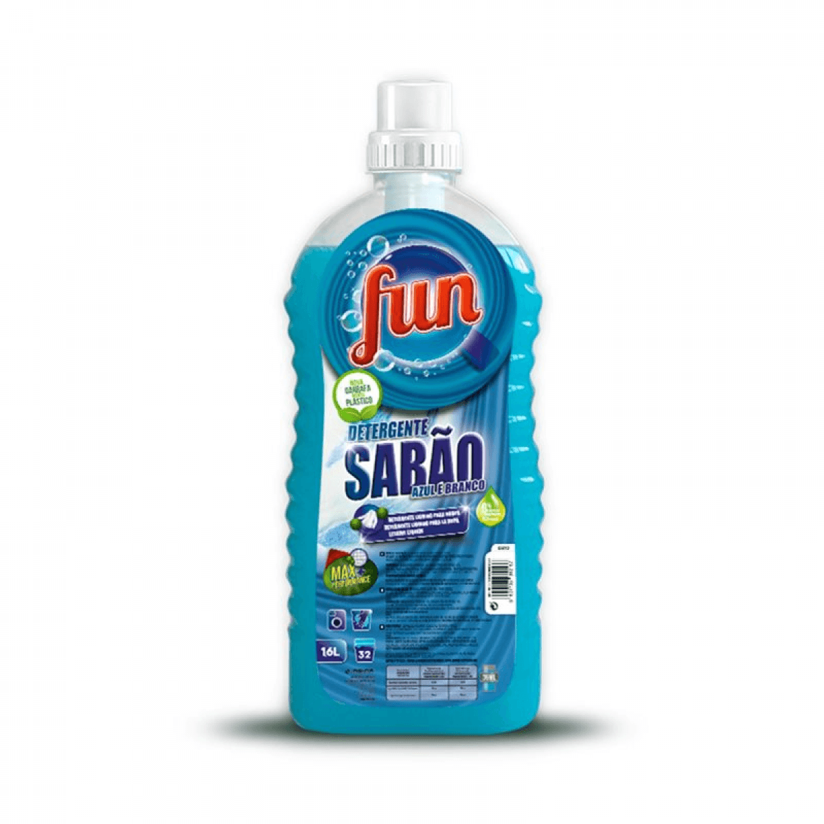 Fun Detergente Líquido Roupa Sabão Azul 32 Doses
