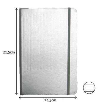 Smartd Bloco de Notas Pautado 21.5x14.5cm Semi Pele Cinza