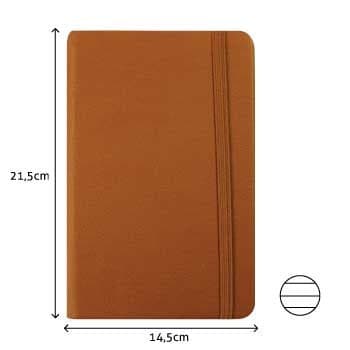 Smartd Bloco de Notas Pautado 21.5x14.5cm Semi Pele Camel