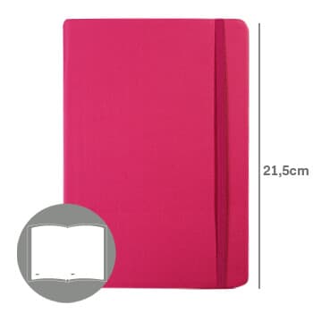 SmartD Bloco de Notas Liso 21.5x14.cm Semi Pele Rosa 116 Flh (SMD6004)