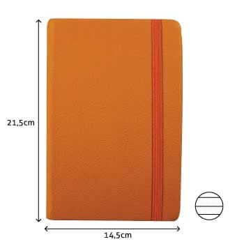 SmartD Bloco de Notas Pautado 21.5x14.cm Semi Pele Amarelo 116 Fol (SMD603)