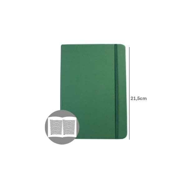 SmartD Bloco de Notas Pautado 21.5x14.cm Semi Pele Verde Esmeralda (SMD615)