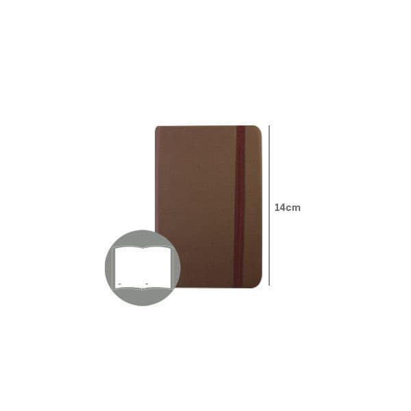 SmartD Bloco de Notas Liso 14x9cm Semi Pele Castanho 116 Flh - SMD6212