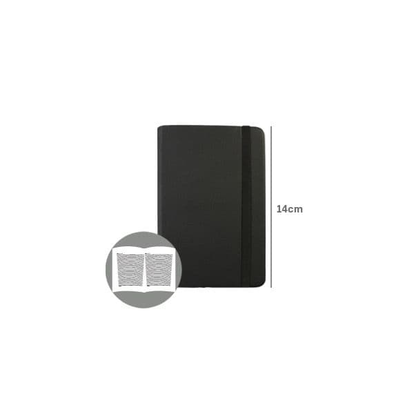 SmartD Bloco de Notas Pautado 14x9cm Semi Pele Preto 116 Flh (SMD6105)