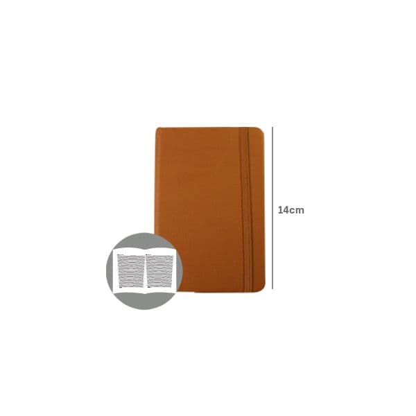 SmartD Bloco de Notas Pautado 14x9cm Semi Pele Castanho 116 Flh (SMD6112)