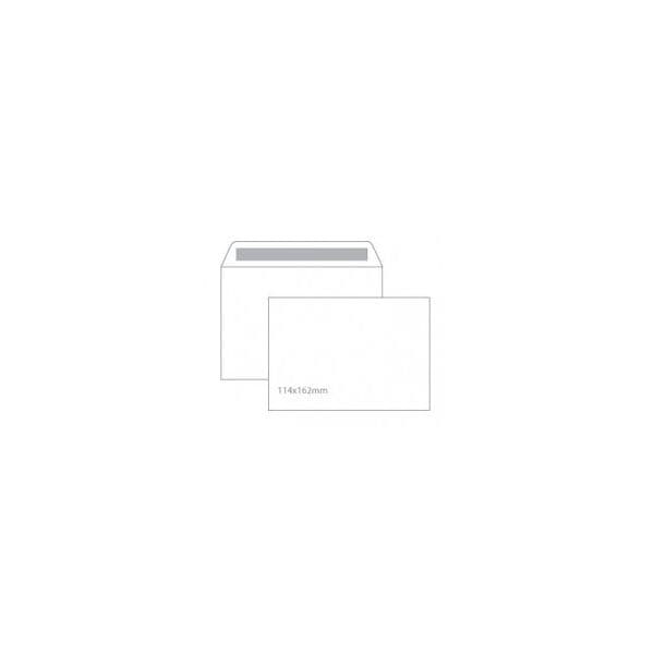 500 un. Envelopes C6 90g s/ Janela c/ Fita Silicone 114x162mm Branco