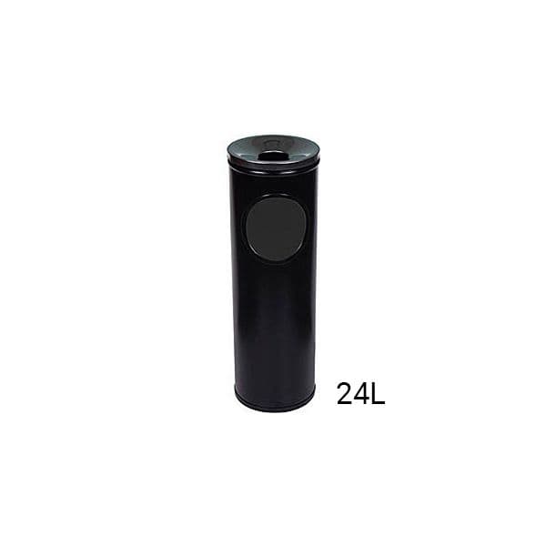 Papeleira Cinzeiro Vertical Redondo Preto 24 Litros