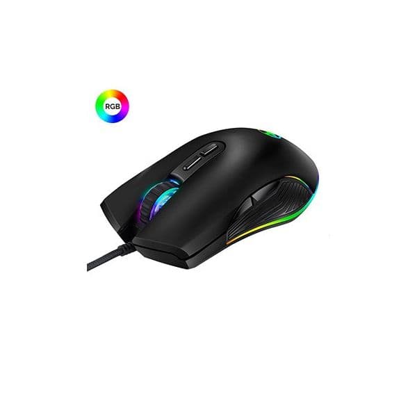 Rato Óptico Gamer USB com 4 modos RGB 3200 DPI