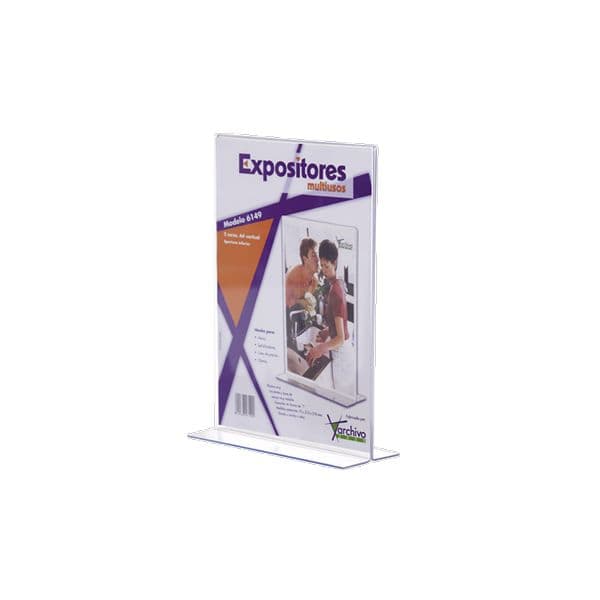 Expositor Porta-preços A4 Acrílico T Face Dupla - 98202