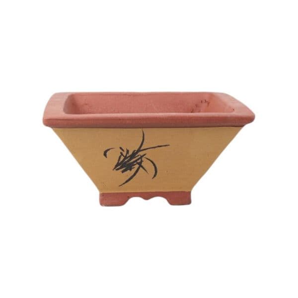 Luso Bonsai Vaso de Bonsai Quadrado 37*18 cm c/ Desenhos Sem Esmalte - Yixing - 06703