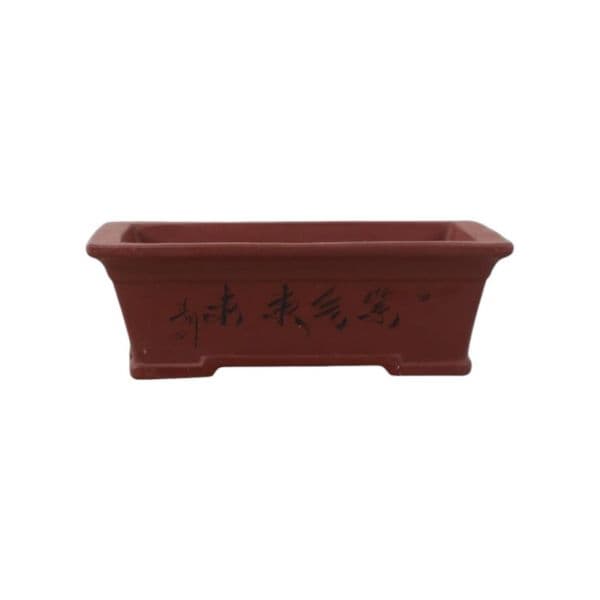 Luso Bonsai Vaso de Bonsai Rectangular 21,5*14,5*7 cm c/Desenhos Sem Esmalte - Yixing - 06842