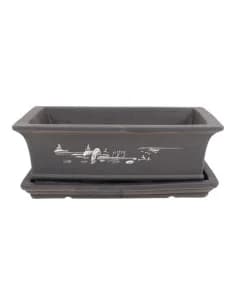Pot de Bonsai Rectangular + Saucer 31.5*22.5*10 cm Without Glazed - Yixing