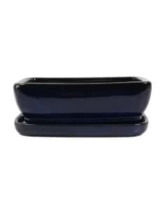 Rectangular Bonsai Pot + Tray 19*15*7.5 cm Blue - Yixing