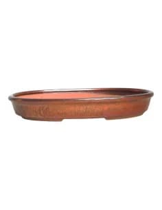 Oval Bonsai Pot 44*34*6.5 cm Brown Oxide - Yixing