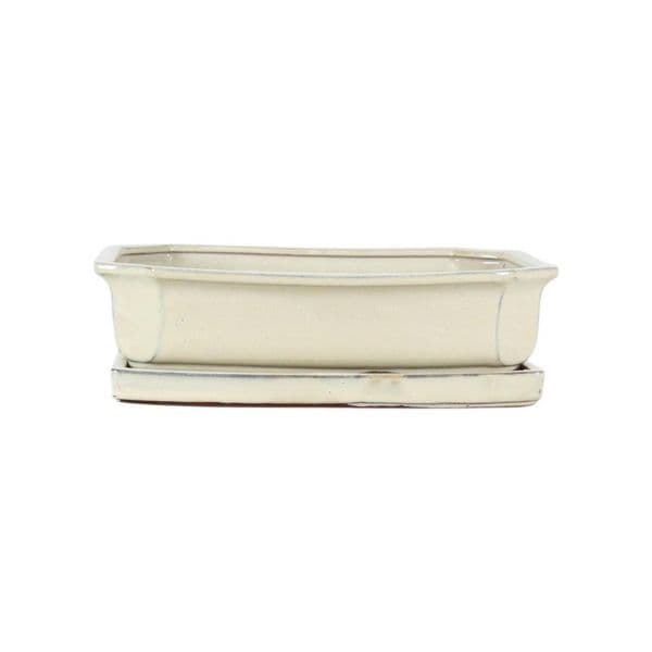 Luso Bonsai Vaso de Bonsai Rectangular + Prato 31*24,5*8 cm Creme - Yixing - 85463