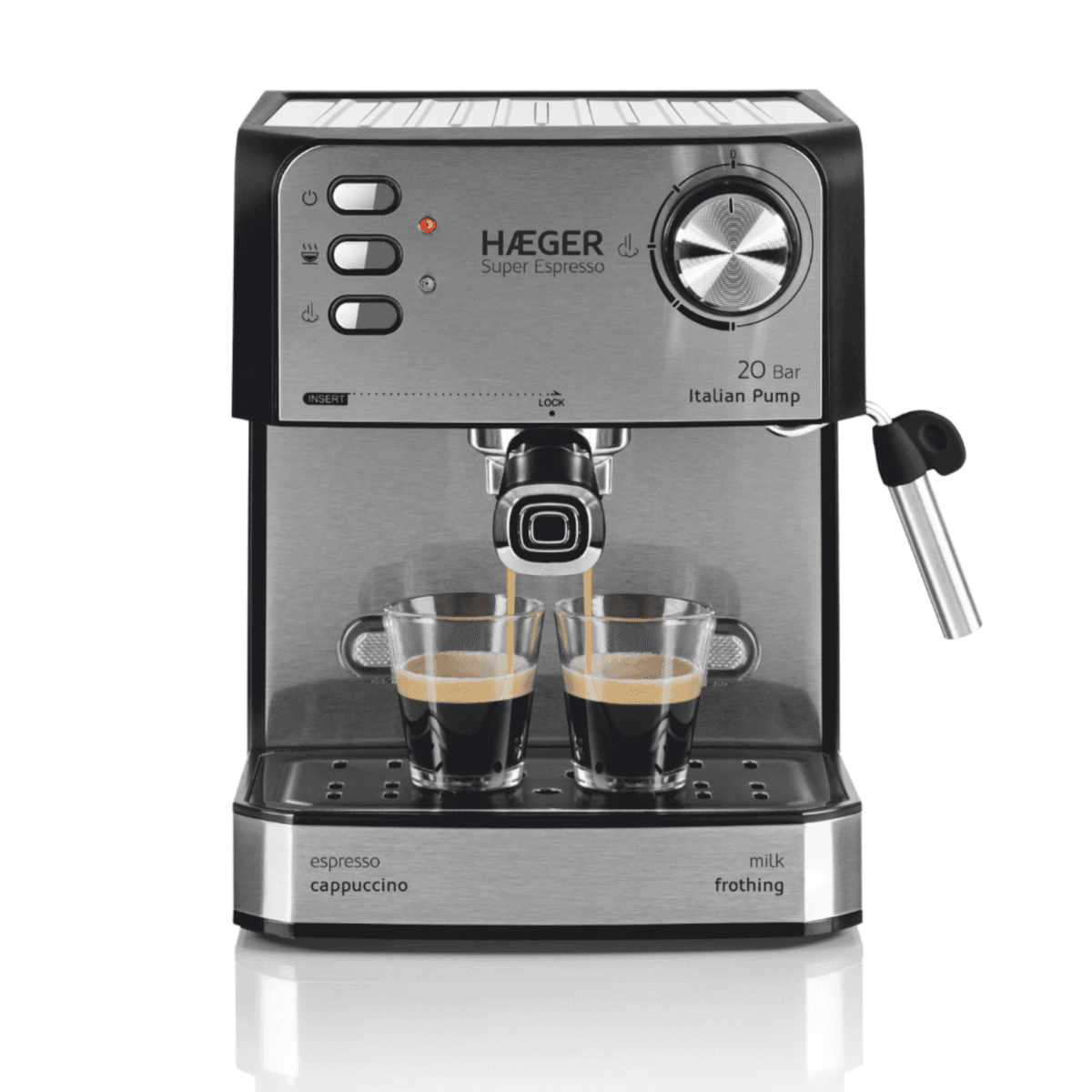 Máquina de Café Haeger Super Expresso 20 Bar 1.60L 850W Café em Pó/Pastilhas