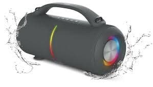 Coluna Bluetooth Portátil HAEGER Super Boom - Autonomia 24H, Resistência a Salpicos IPX5, Luz Led