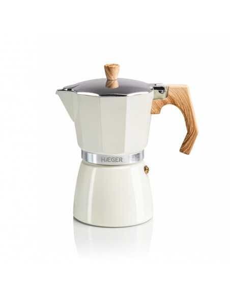 Cafeteira Haeger Moka Pot 6 Bege | Alumínio, 6 chávenas, Base com válvula de segurança