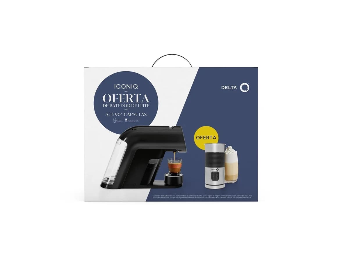 Máquina de Café Delta Q Iconic + MILQ Preta
