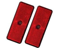 2x Reflectores Rectangulares 90x35mm Vermelhos