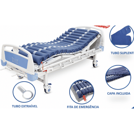 Colchão anti-escaras ev520 com tubos com compressor