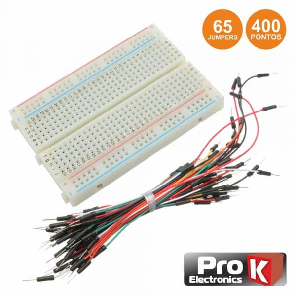 Prok Electronics Placa de Ensaio Multifunções com 400 Pontos 65 Jumpers - PKBB400J65