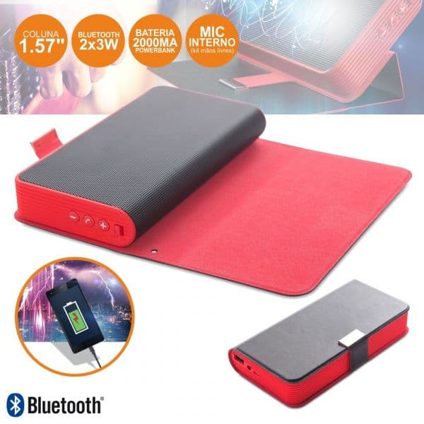 Goclever Coluna Bluetooth Portátil 2X3W com Powerbank 5200mAh - SOUND BOOK