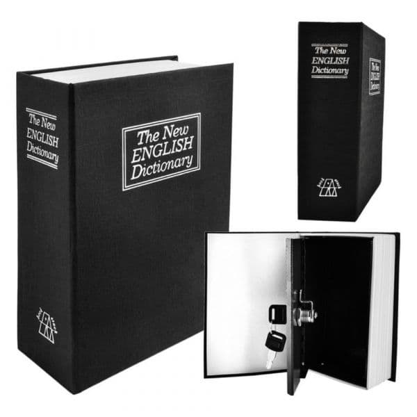 Cofre Met?lico em Formato de Livro 18x11.5x5.6cm BOOKSAFE-01
