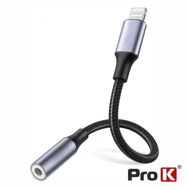Prok Electronics Cabo Adaptador Lightning Macho / Jack 3.5mm Fêmea 12cm