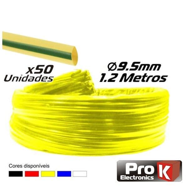 Prok Electronics Tubo Manga Termoretráctil 9.5MM 1.2M 25X Verde/amarela - PKMT95GY/25