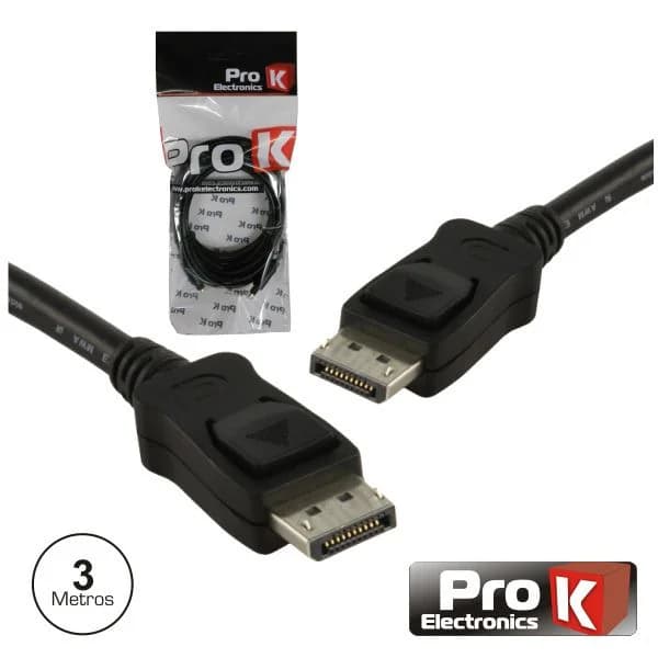 ProK Cabo Display Port Macho / Macho Preto 3m - CDISPLAY03A