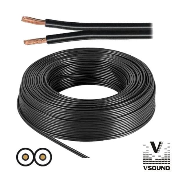 Vsound Cabo Coluna 2X0.50MM Preto - PCC050P/50