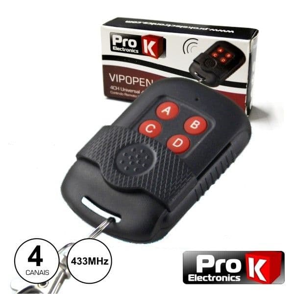 Telecomando Universal Garagem 4 Canais - VIPOPEN44