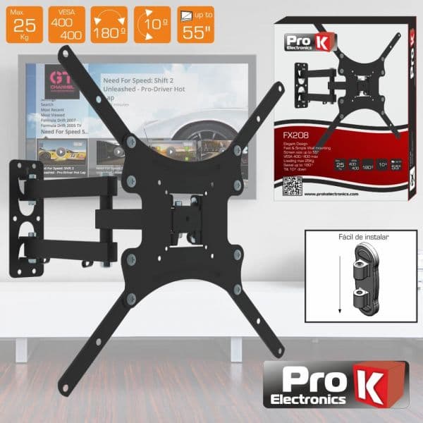 Prok Electronics Suporte LCD/LED 32/55" +10º Vesa 400/400 25KG - FX208