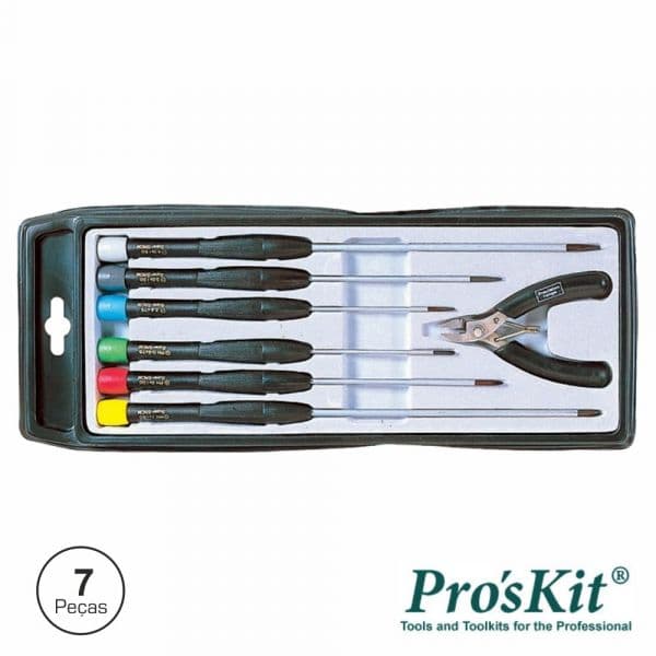 Proskit Conjunto de 6 Chaves e 1 Alicate Corte - 8PK-5141N