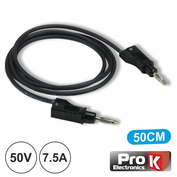 Prok Electronics Ponta De Prova com Fichas Banana 50cm Preto