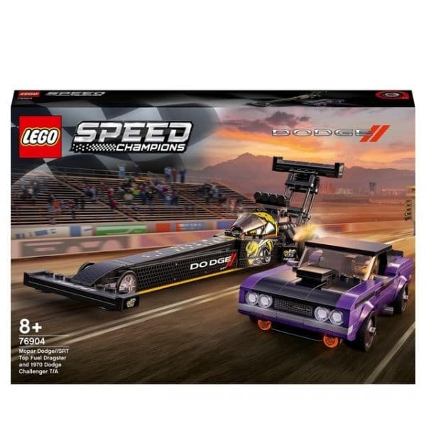 LEGO Speed Champions opar Dodge // SRT Top Fuel Dragster e 1970 Dodge Challenger T/A - 76904