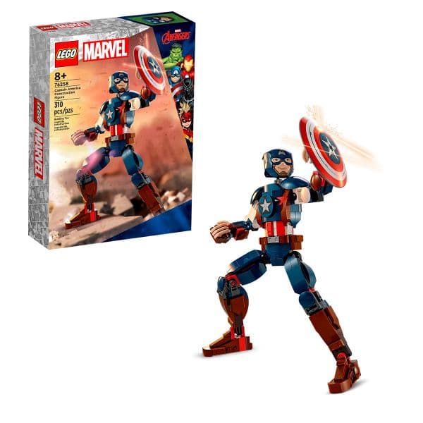 LEGO Marvel: Figura de Construção de Captain America Idades 8+ 310 Peças - 76258