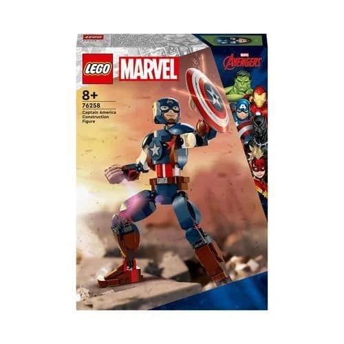 LEGO Marvel: Figura de Construção de Captain America Idades 8+ 310 Peças - 76258