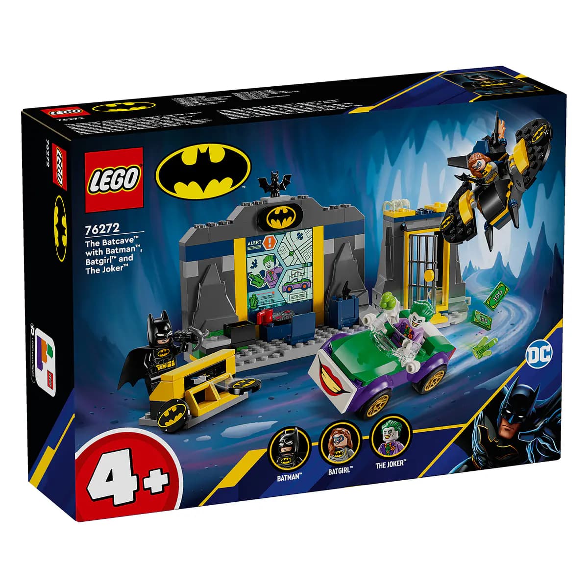 A Batcaverna com Batman, Batgirl e The Joker