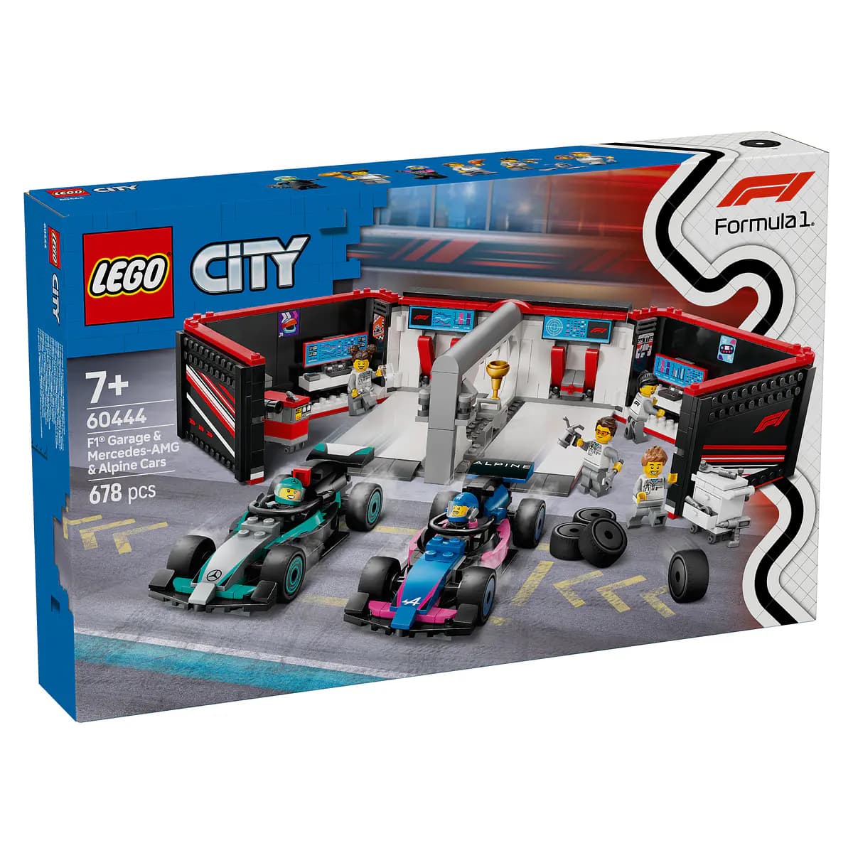 LEGO City Garagem de F1 e Carros da Mercedes-AMG e Alpin - 60444