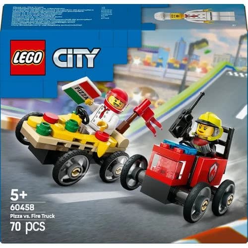 LEGO City Pack de Carros de Corrida Pizza vs. Carro dos Bombeiros - 60458